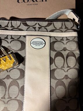 Coach Signature Canvas Crossbody in Beige used but excellent